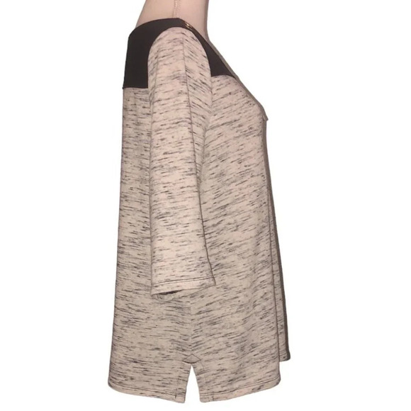 Charter CLUB Sz 2X Women's Plus Size Gray & Navy Blue 3/4 Sleeves Nautical Top - Picture 4 of 5